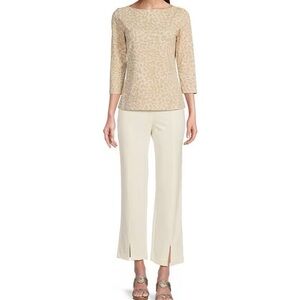 J McLaughlin Deanne split front tan slacks size 8